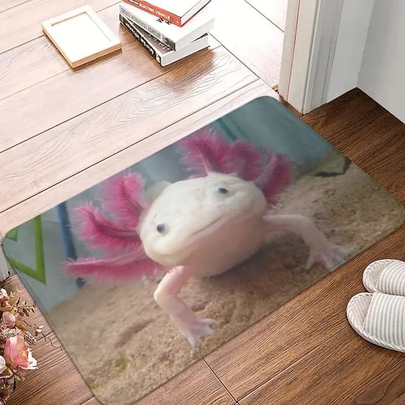 Personalized Smile Leucistico Axolotl Zerbino Anti-slip Inlet Bathroom Kitchen Door Cooking Mats Animal Salamandra Living Room Carpet