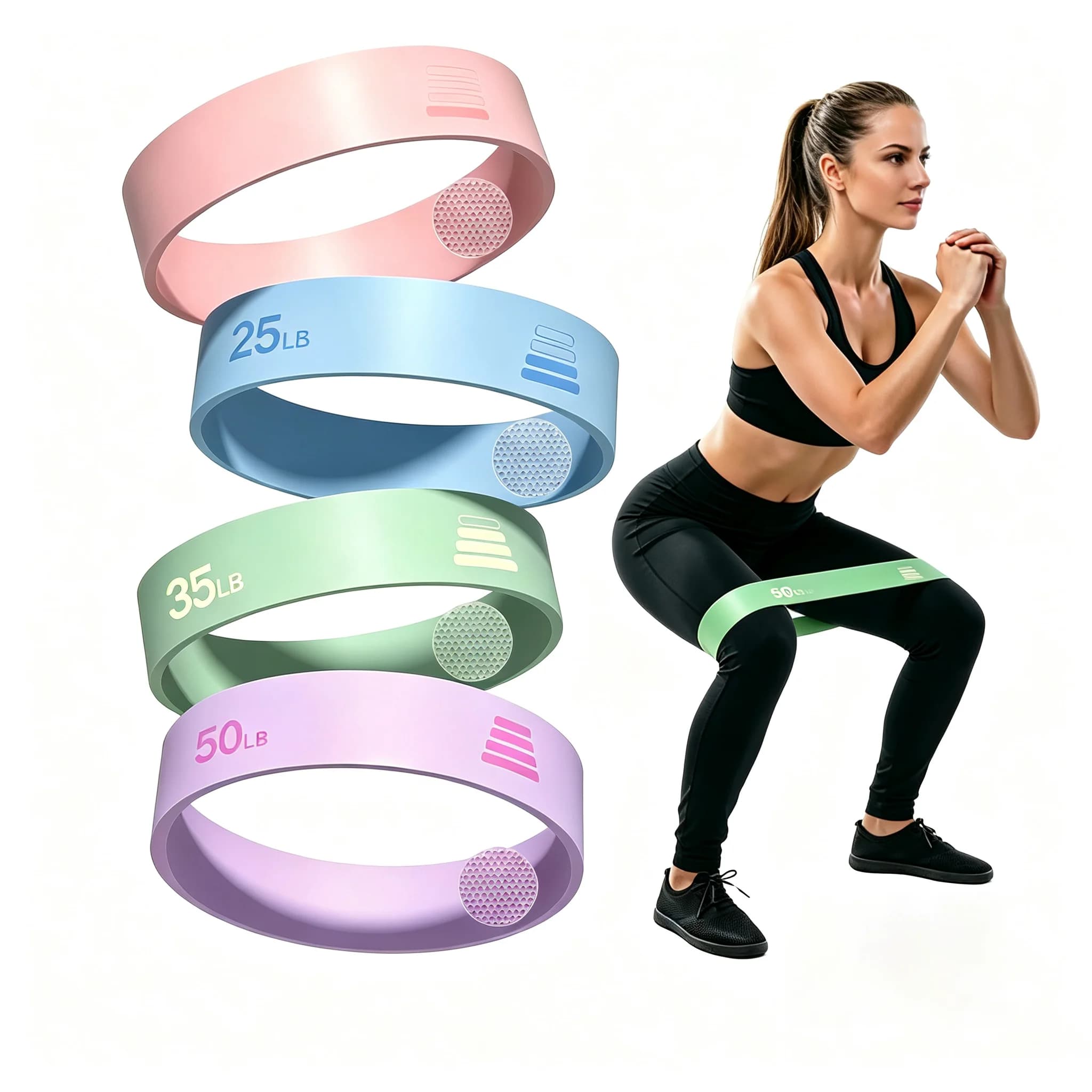 Silicone Heavy-duty Resistance Bands Elastic Workout Loop for Hip Lift,Stretching,Universal Fitness Band for Yoga,Exercise