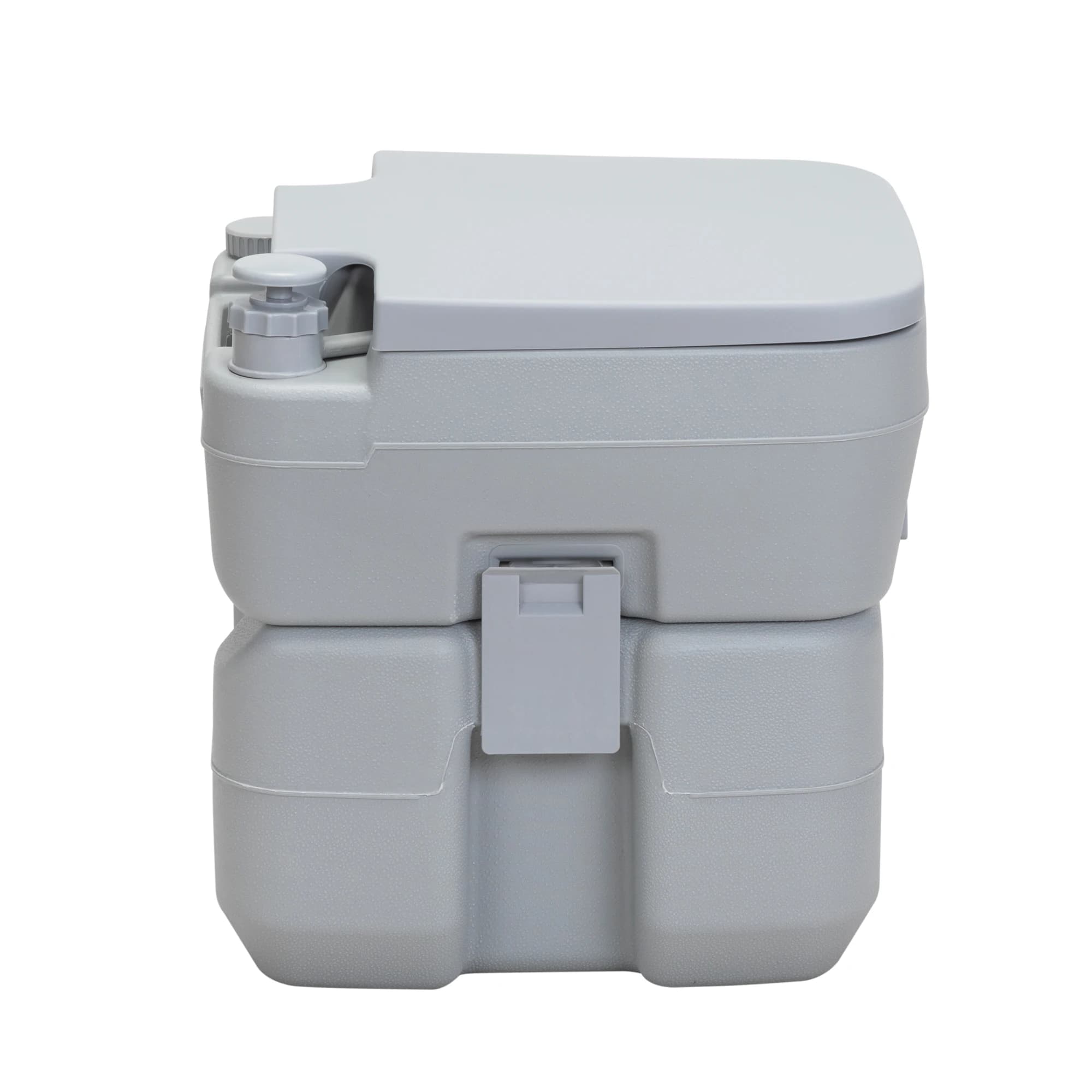 Portable Toilet with 5.3 Gallon Exhaust Tank and Transport Bag, Vessel Door for Motorhome, Camping, Grey