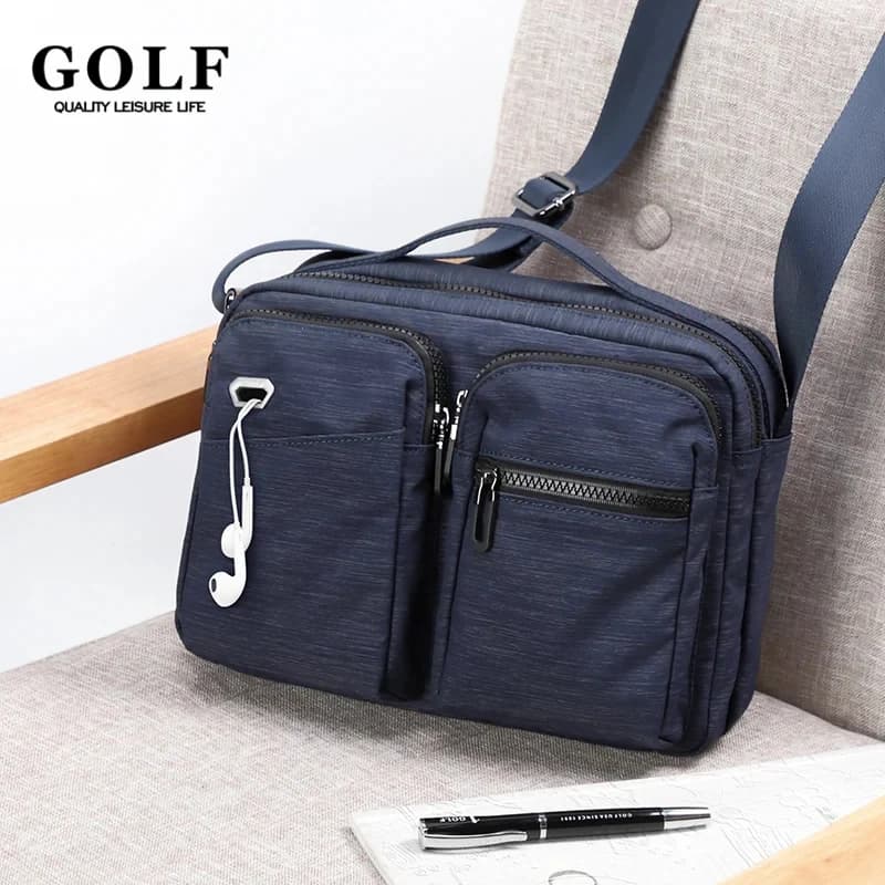 GOLF Canvas Shoulder Messenger Bag Lightweight Men's Crossbody Bags Small Sling Leisure Large Capacity Handbag Multiple Pocket