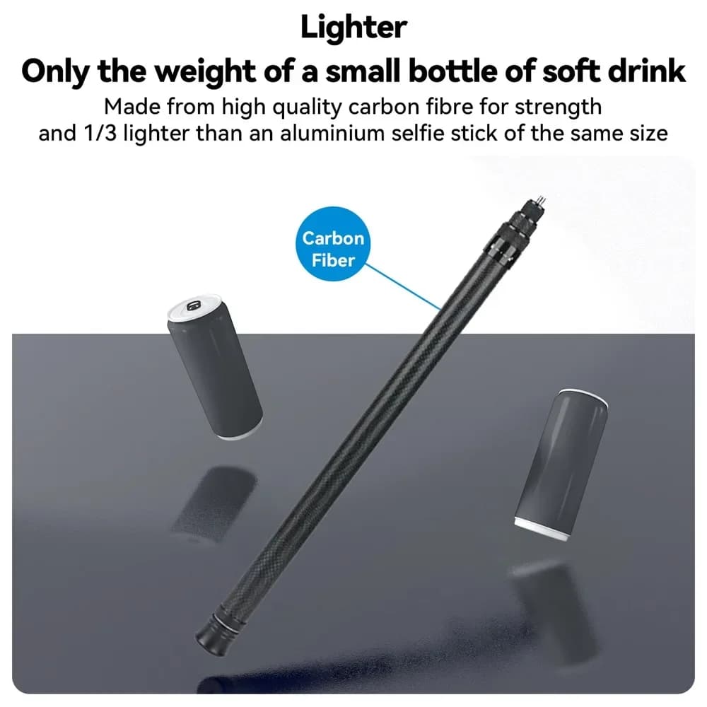 Carbon Fiber 9 Section Telescopic Extension Pole 3M Length for Action Camera Tripod Stand Vlog Photography Outdoor Daily Use