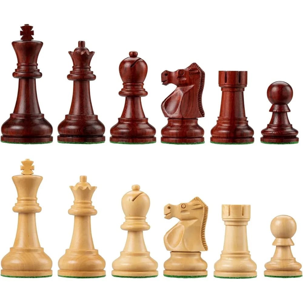 Set di scacchi Staunton Ultimate Redwood & Boxwood da 3,75 pollici King – Solo pezzi degli scacchi in legno ponderati, set degli scacchi di lusso e Prem