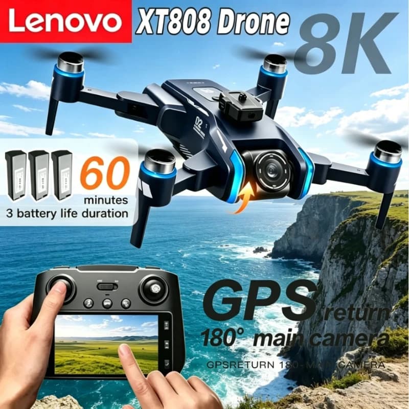Lenovo T808max GPS 5G WIFI 8K Drone Brushless Motor Professional HD Dual Camera FPV Foldable RC Quadcopter Helicopter New