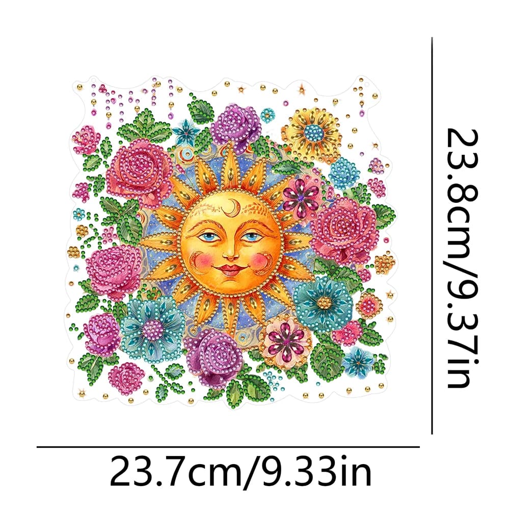 Ciondolo appeso a pois con pittura diamante 5D fai da te a forma speciale acrilica rosa sole