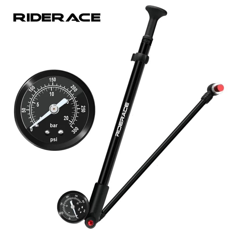 Pompa ad aria per bicicletta 300Psi pompa per bici con valvola Schrader Presta ad alta pressione per forcella anteriore e sospensione posteriore con manometro
