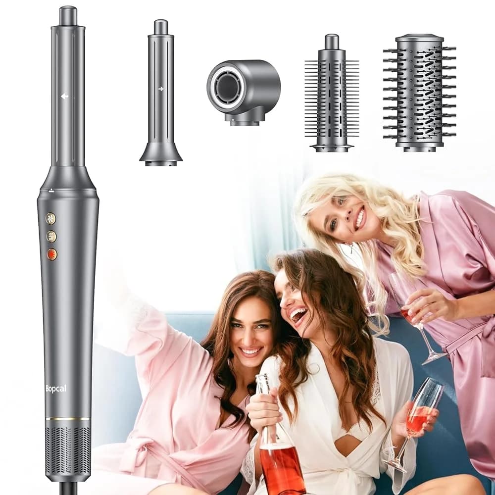 Airstyler Ion Multistyler hot air brush for hair dryer 5 in 1, 110,000 rpm with 32 mm automatic curling iron, hair plate