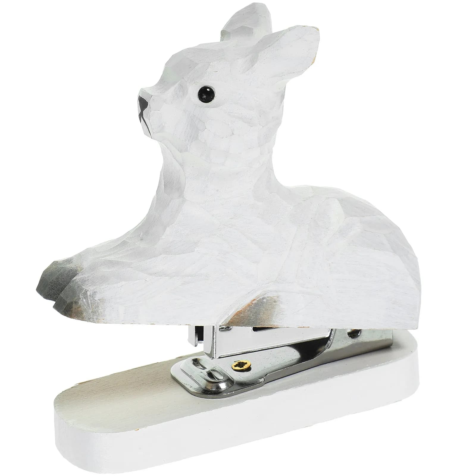 Adorable Wooden Animal Stapler Solid Wood Body Smooth Operation Desktop Stapler for Home Office Supplies Fun Office Desk