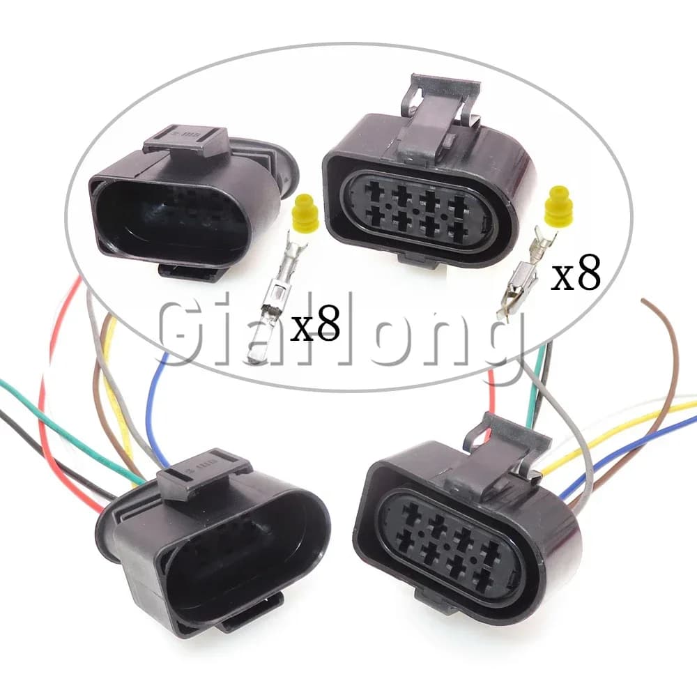 1 Set 8 Ways AC Assembly Car Male Plug Female Socket Waterproof Adaptor 3A0973834 3A0973734 Automobile Wire Harness Connector