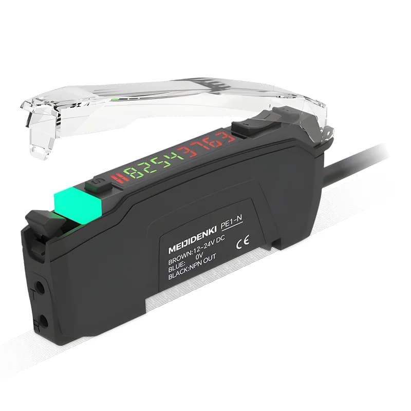 Amplificatore di Segnale Digitale a Fibra Ottica Akusense PE1, Sensori Ottici a Fascio Diffusivo con Testa Cilindrica Quadrata per Uscita PNP NPN