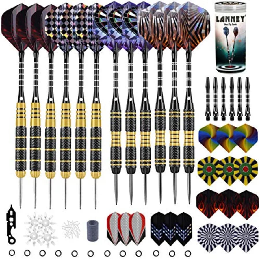 Set di freccette con punta in metallo, set di freccette con punta in acciaio da 20 grammi e 24 grammi, freccette professionali con punta in metallo con kit di affilatura, alluminio