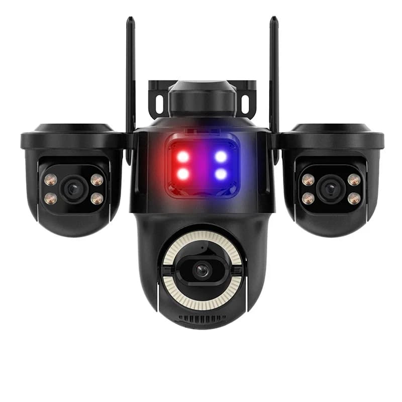 Telecamera IP Dome PTZ Wireless a Colori con Tripla Lente da 9MP, Rilevamento Umanoide AI, Sicurezza Domestica, Monitoraggio Bambini, Compatibile con App iCsee