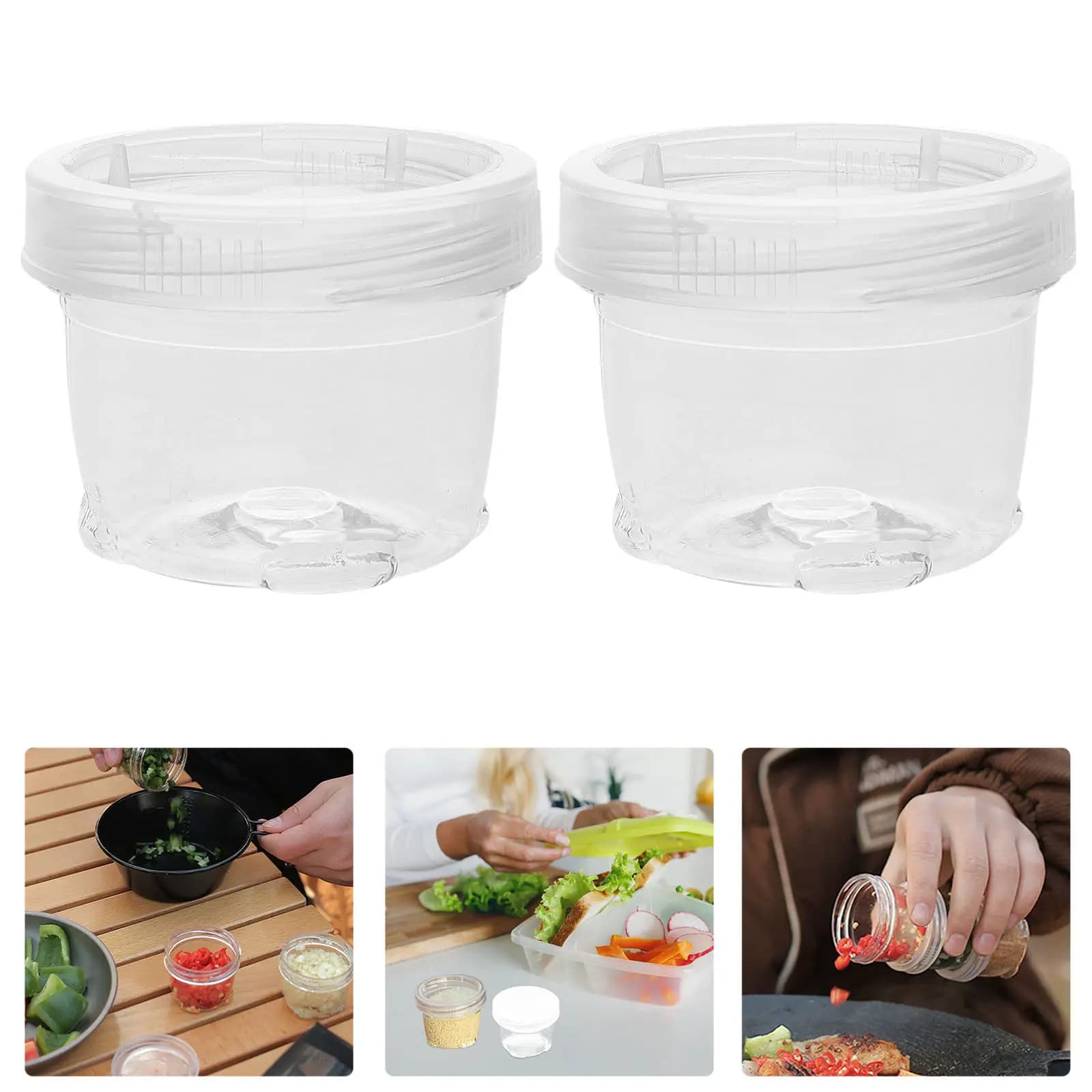 1Set Versatile Transparent Pet Spice Bottles Set for Seasonings with Moisture Resistant Caps Plastic Seasoning Shakers Empty