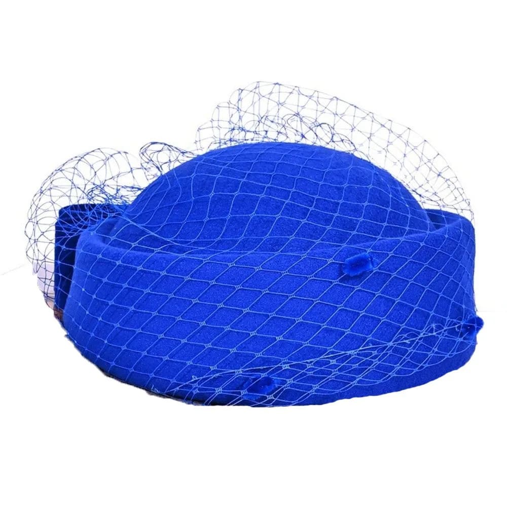 Cappello con fiocco in lana a rete con velo Cappello portapillole in cashmere stile britannico Tinta unita Decorazione fotografica Berretto da hostess Autunno Inverno