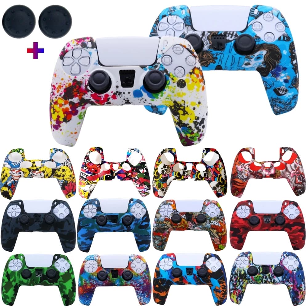 Custodia protettiva antiscivolo in silicone per SONY Playstation 5 PS5 joystick Accessori per controller con cappucci per pollice