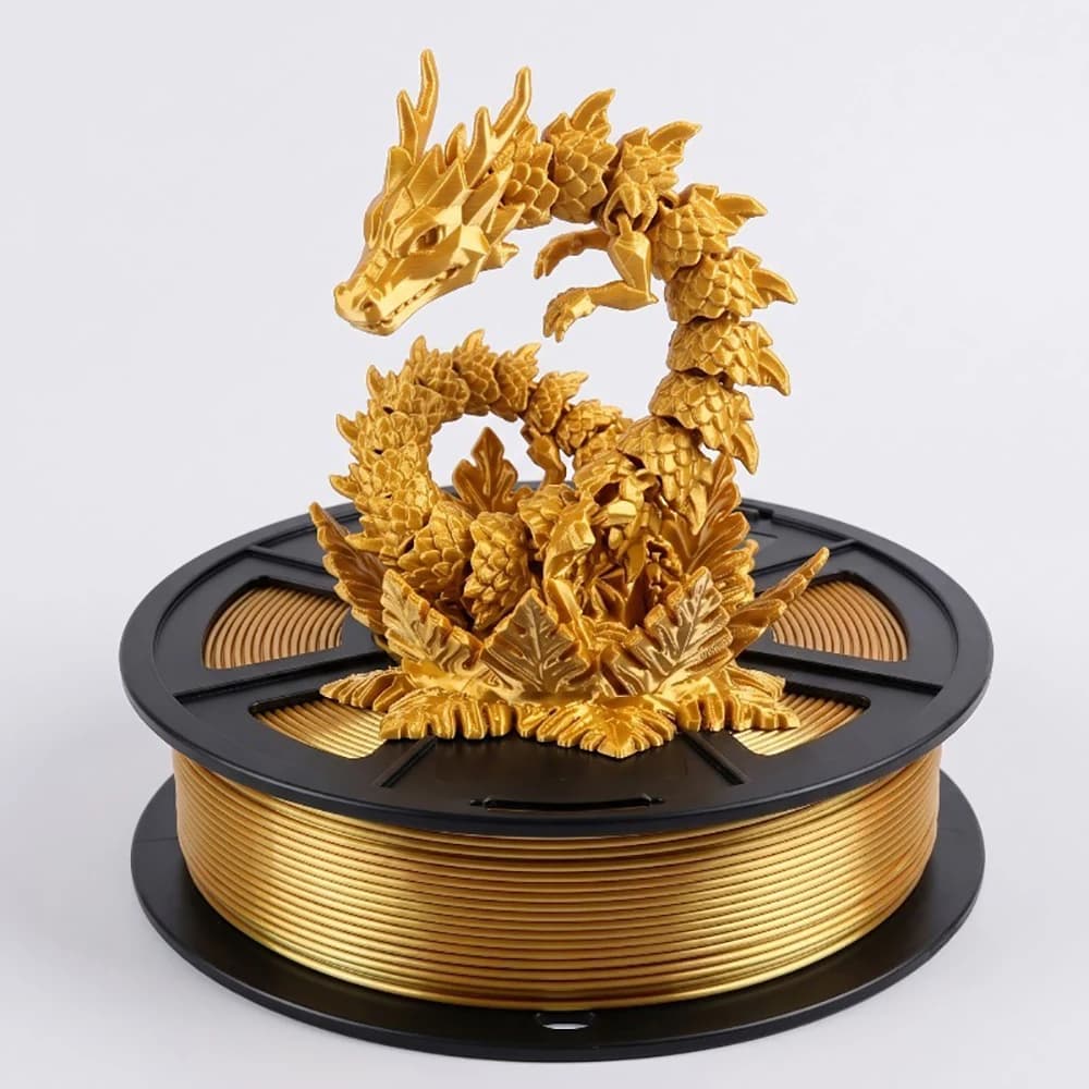 Silk PLA+ 3D Printer Filament 1.75mm, High Gloss Shiny Texture, +/- 0.02mm Dimensional Accuracy, 250g Spool (0.55lbs)