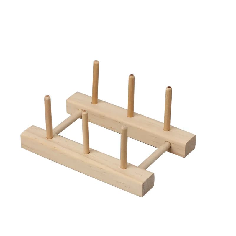 Wooden Sewing Thread Storage Box Spool Yarn Holder Home Embroidery Folding Frame Sewing Rack