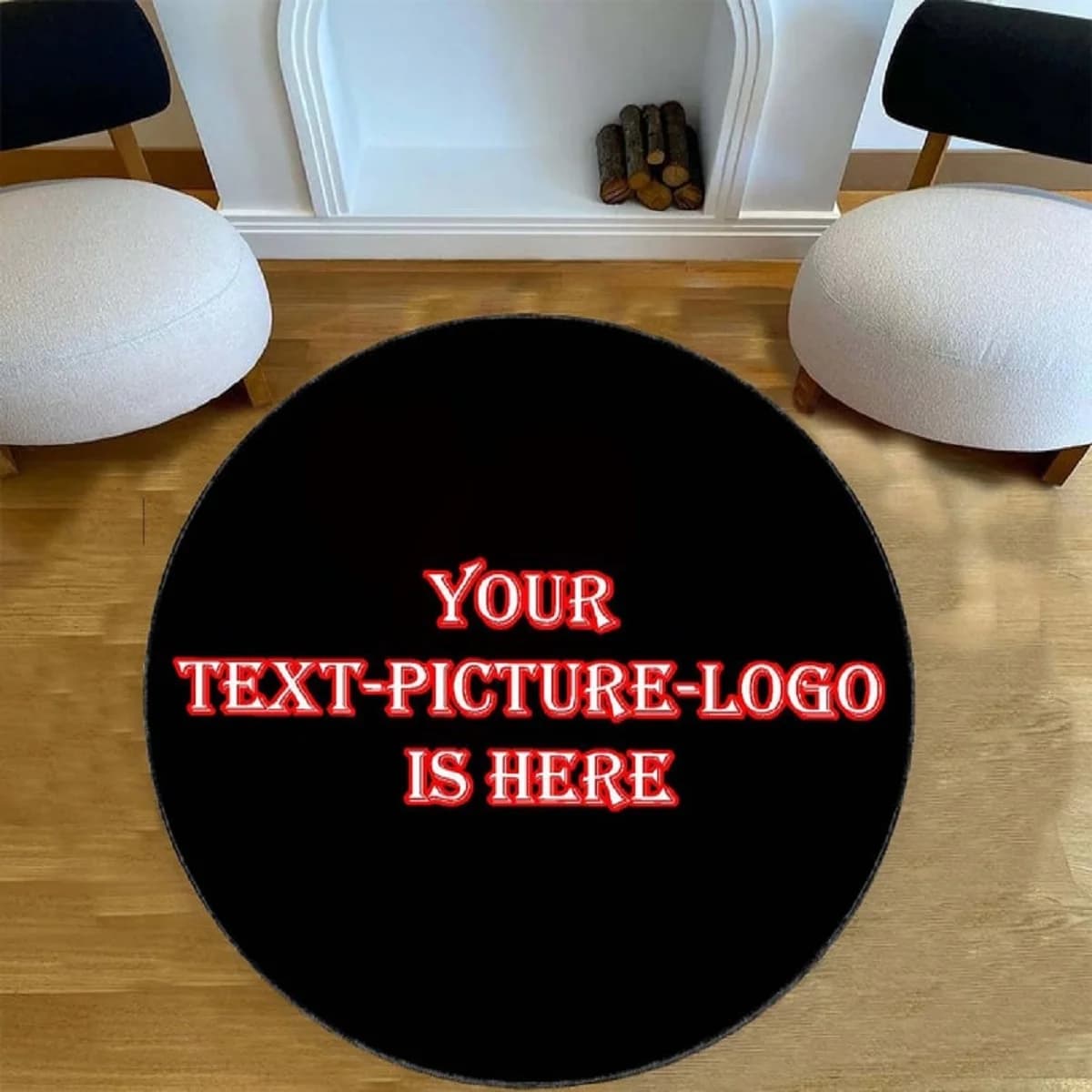 Tappetino con logo personalizzato Tappeto circolare antiscivolo Tappeto rotondo grande per la casa Soggiorno Camera da letto Arredamento Sedia Tamburo Tappeto Sedia Zerbino