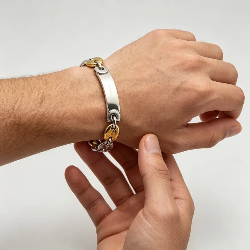 11mm smooth stainless steel coffee beans bracelet Men new fashion gentleman accessories gifts