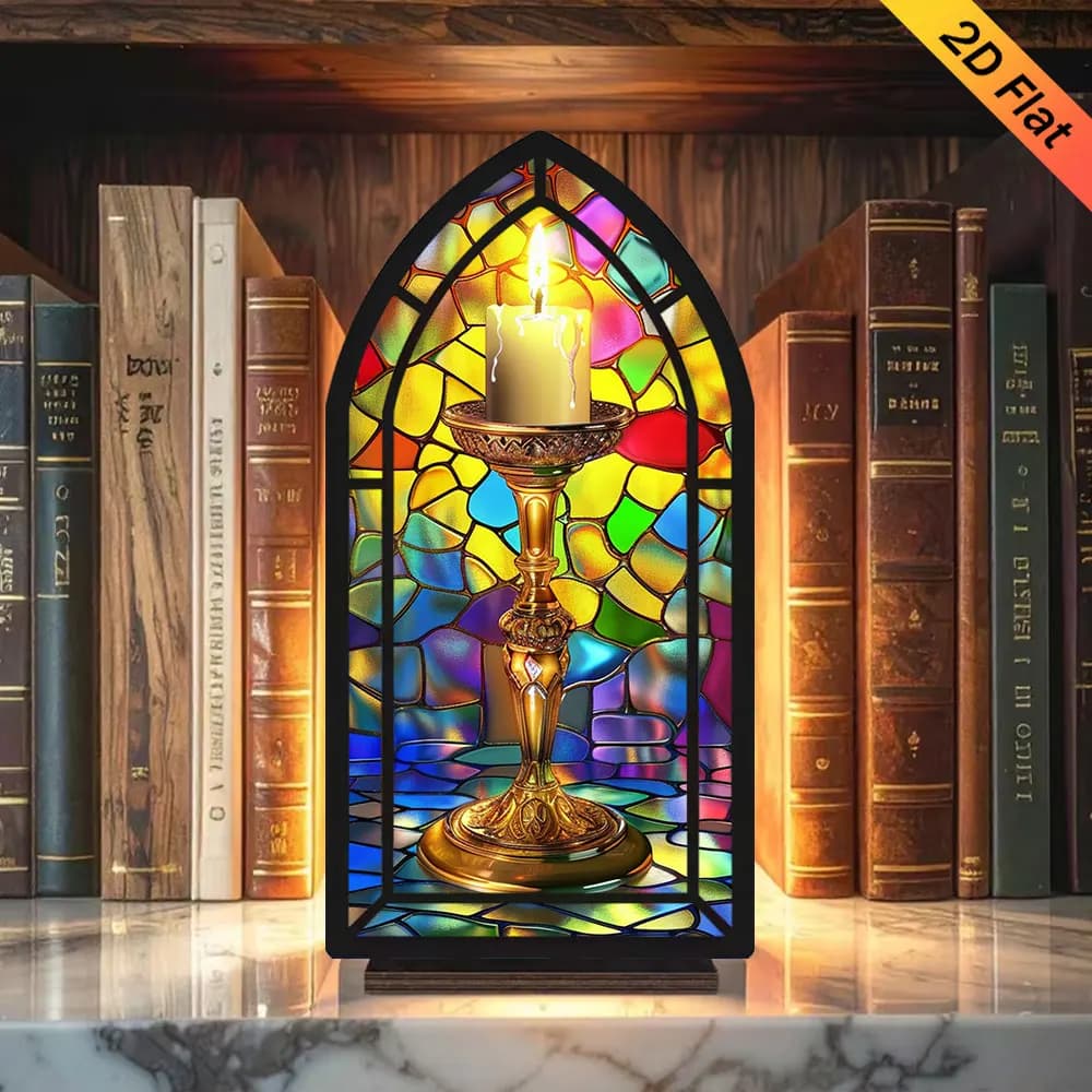 Decorazioni per angoli di libreria, portacandele a forma di candela, ornamenti da scrivania, candelieri da scrivania - regali per gli amanti dei libri.