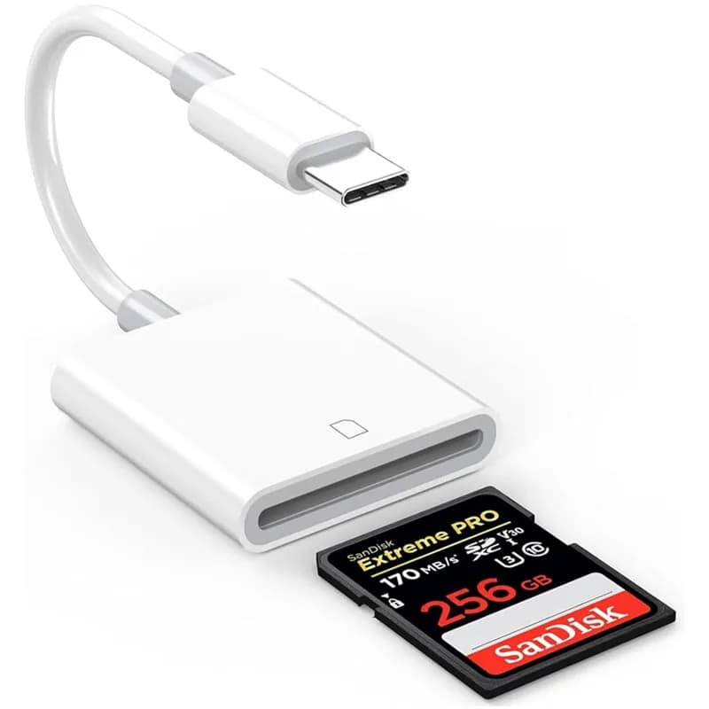 Lettore di schede SD USB C Adattatore ad alta velocità per IPhone 16 15 14 13 12 Pro Max Plus IPad MacBook Tipo C Lettori di memoria via cavo USBC OTG
