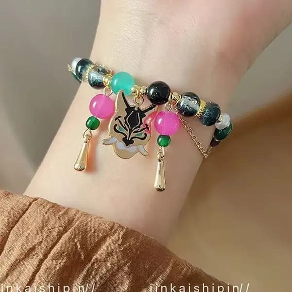 Gioco Genshin Impact Xiao Bracciale Cosplay Perline unisex Braccialetti con ciondolo a catena Accessori per gioielli da donna Regalo di Natale