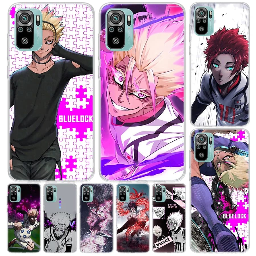 Blu Blocco Shidou Ryusei Della Copertura Per Xiaomi Redmi Nota 14 13 12S 12 11 Pro Plus Cassa Del Telefono 11S 10S 10 11E 11T + 9S 9 Stampa Coque