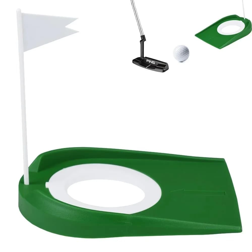 Golf indoor Putting Trainer con foro bandiera Putter verde aiuto per la pratica cortile domestico aiuto per l'allenamento all'aperto foro regolabile