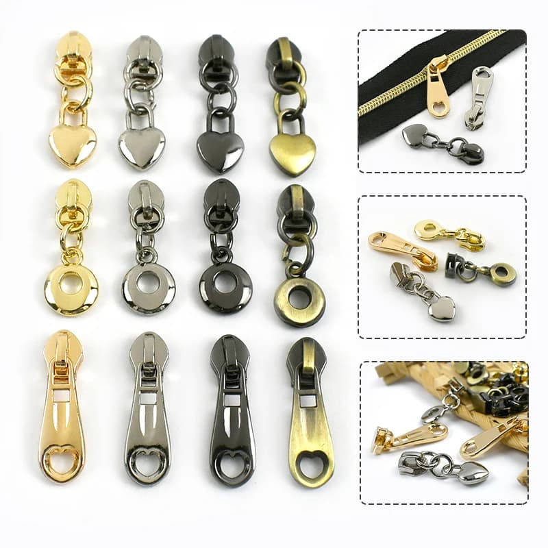 Cursore con cerniera 10/20/30/40/50 pezzi 3 # Cursore per cerniere per nastro con cerniera in nylon, riparazione borsa, estrattore per cerniere, chiusura della testa, forniture per cucire