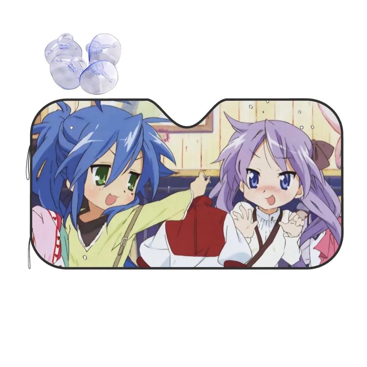 Lucky Star Parabrezza Parasole Anime Fashion Cover Blocco anteriore Finestra 76x140 cm Parasole Visiera Protezione UV