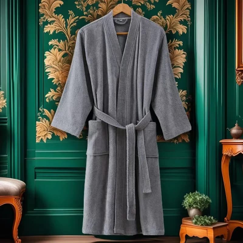 100% cotton sponge bathrobe long style kimono by night for spa hotel soft towel water absorbent robe strong sizes