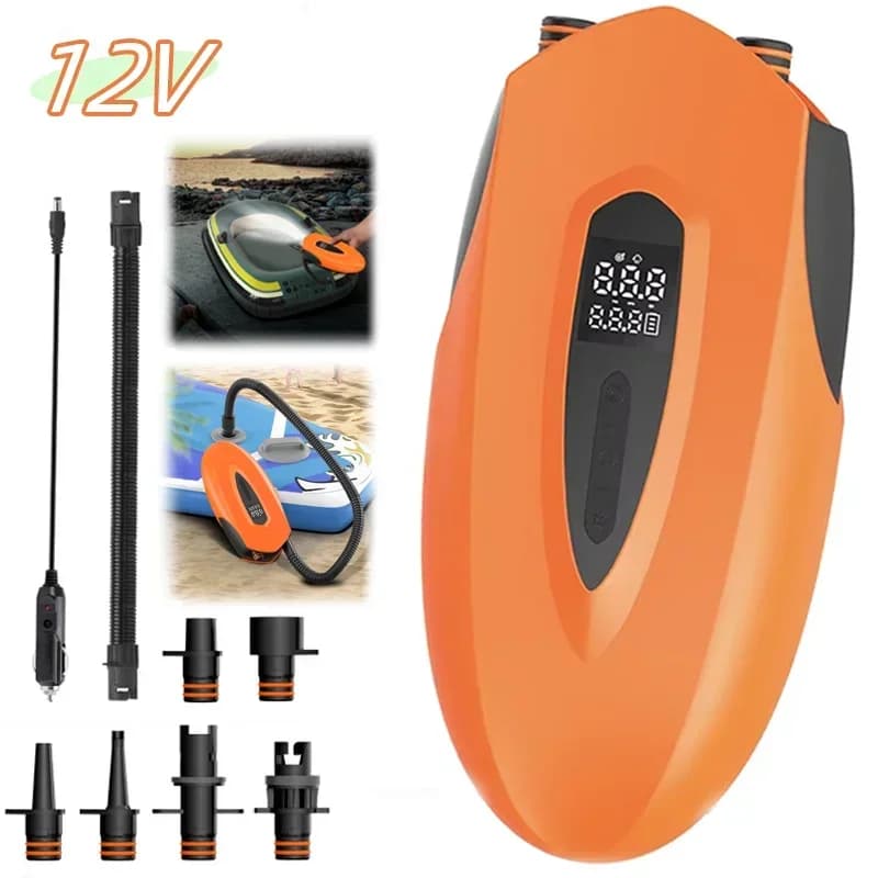 Gonfiatore per auto ricaricabile con pompa d'aria elettrica portatile senza fili/cablata per tenda esterna SUP Paddle Board Kayak Materasso veloce