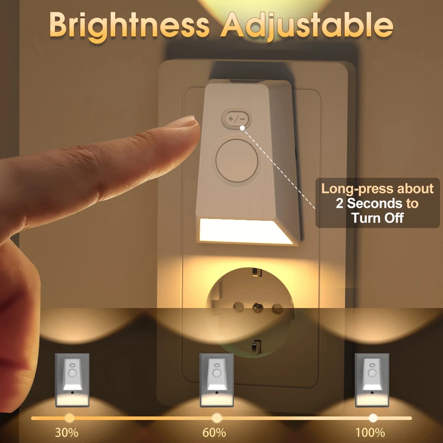 Motion Sensor LED Night Light EU Plug Infrared Smart Sensor Wall Lamp for Bedroom Stairs Hallways Warm White Plug In Night Lamp