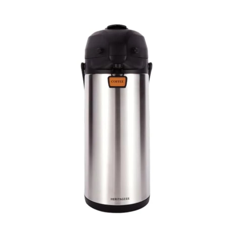 3L Airpot Thermal Coffee Carafe with Cleaning Brush Triple Wall Vacuum Insulated Stainless Steel Coffee Dispenser 101oz Pump Po