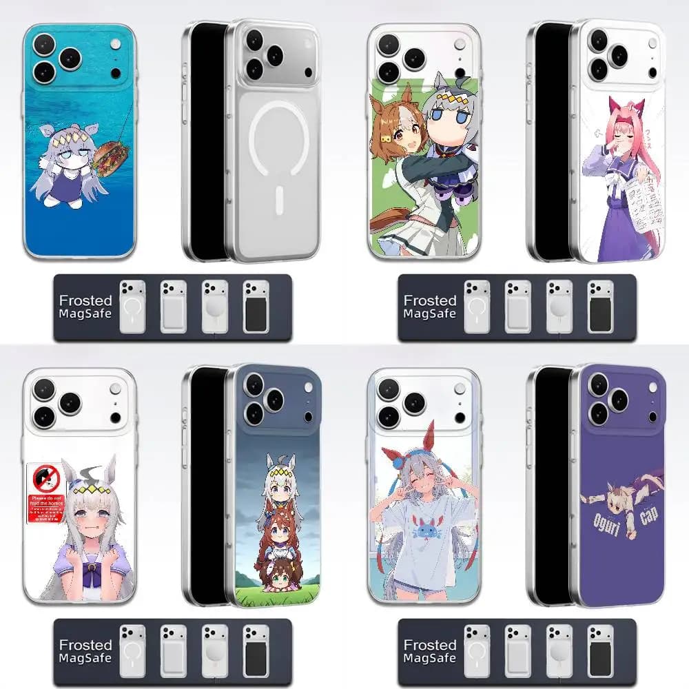 U-Uma Musume Pretty Derby Oguri Cap Custodia per telefono per iPhone 17,16,15,14,13,12,11,Pro,Max,Plus,E,Air,Mini Magsafe Trasparente