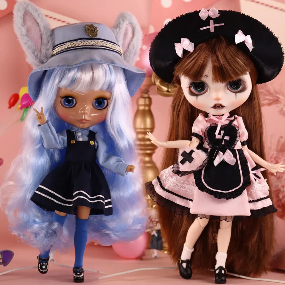 Outifts Per ICY DBS Blyth Doll Bunny Hop Gotico Infermiera Vestiti Vestito Cosplay 1/6 BJD OB24 Anime