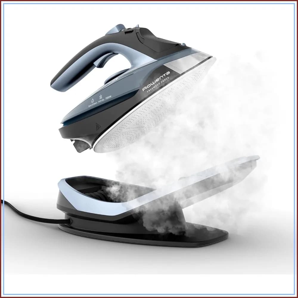 Cordless Iron with Steam, 1600W, Stainless Steel Soleplate, Rapid Heating, Portable Steamer for Clothes, Rechargeable Wireless Ironing, Handheld Steamer Iron, DE6730
