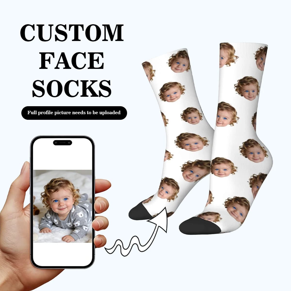 Unisex Personalized Fun Socks with Personalized Face Pattern Socks with Valentine's Gift