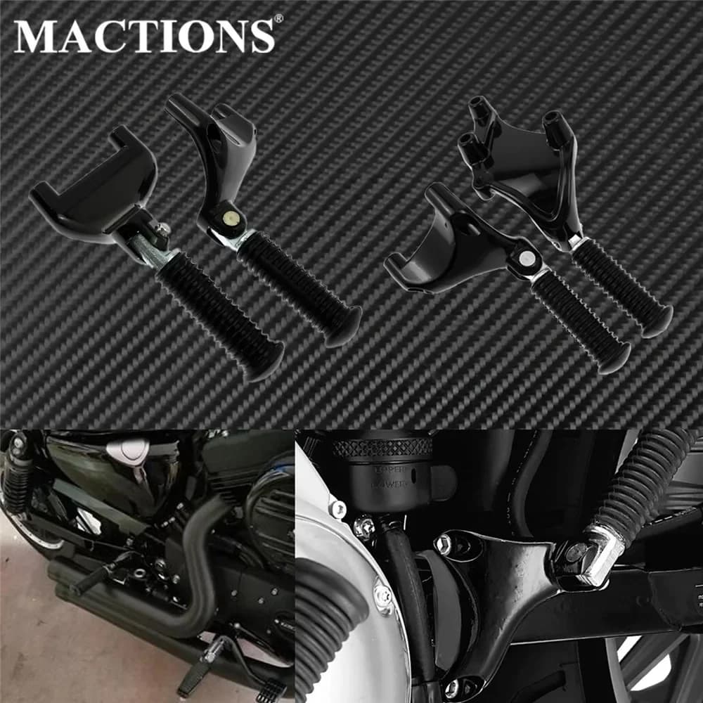 Motorcycle CNC Footrest Rear Passenger Footpegs Mount Kit Black Pedal For Harley Sportster XL Iron 883 1200 72 48 2000-2021 2022