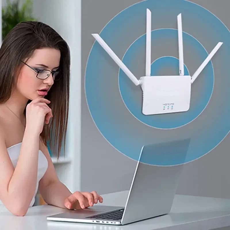 Nuovo Router WiFi 4G LTE, Ripetitore WiFi 150Mbps con 4 Antenne, Amplificatore di Segnale Intelligente con Micro SIM per Casa e Ufficio