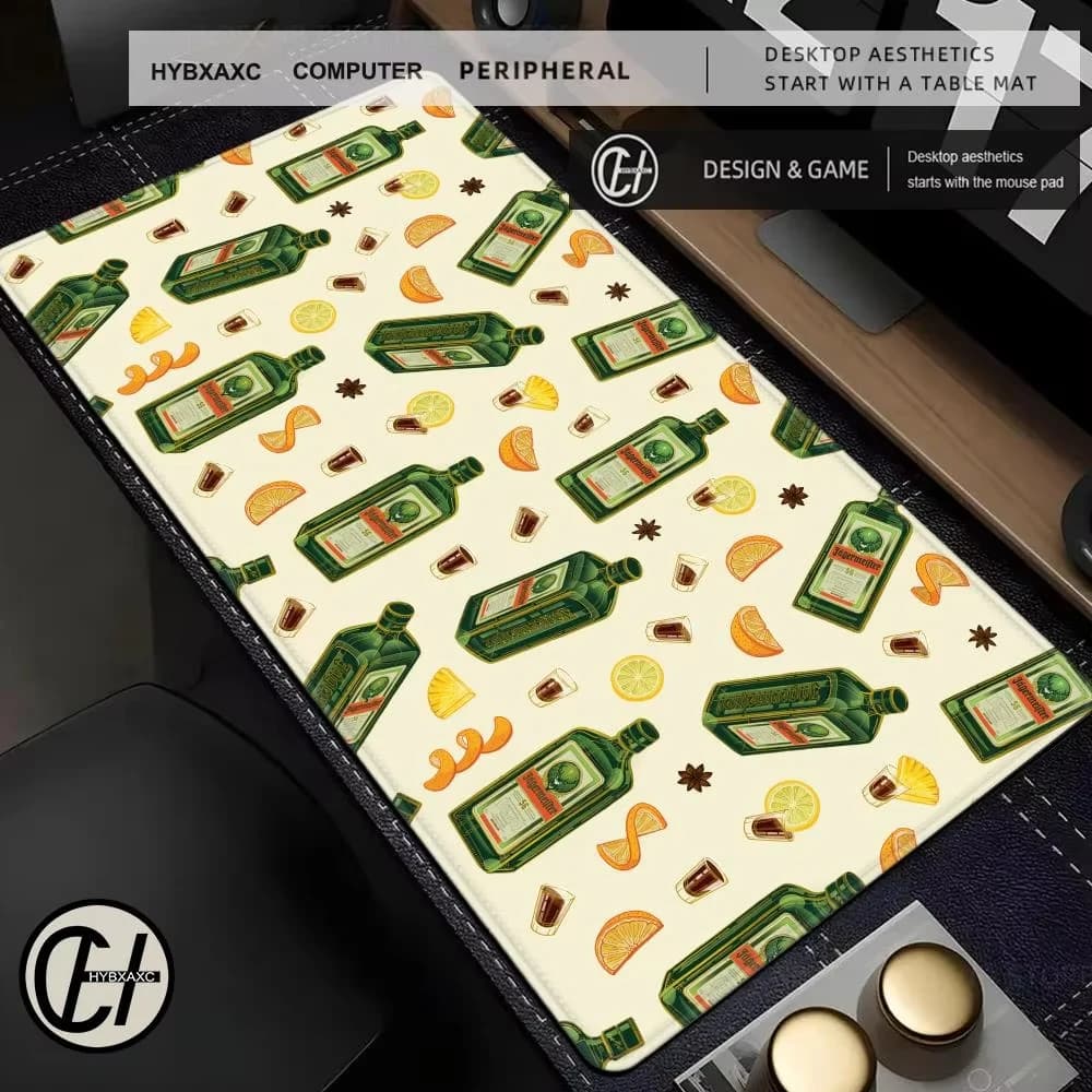 Fashion Drinks J-Jagermeister Tappetino per mouse Computer portatile Gaming Office Protezione per il polso Tappetino per tastiera antiscivolo