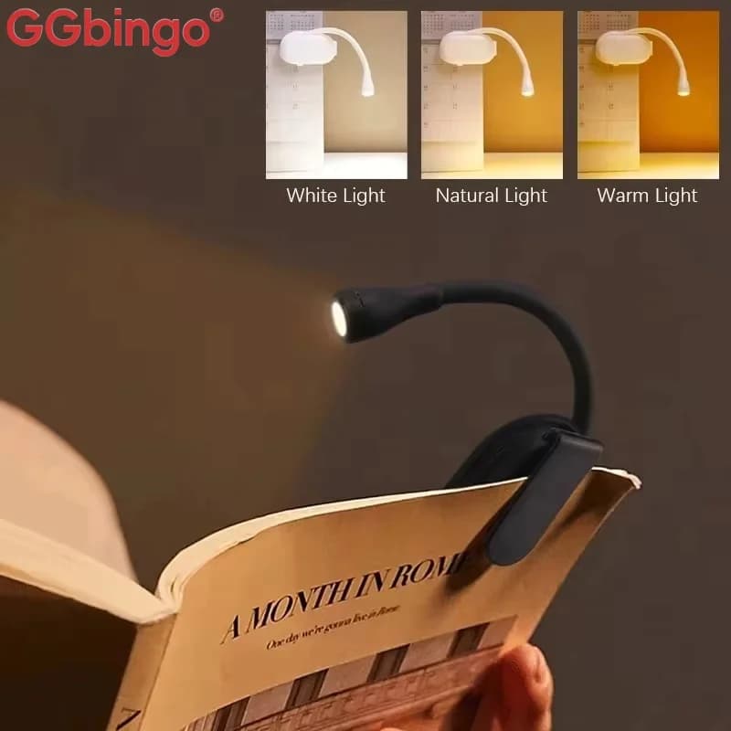 Reading light, trichromatic temperature dimming, LED lights, Type-C charging, compact and portable lighting, 3-24 hours battery