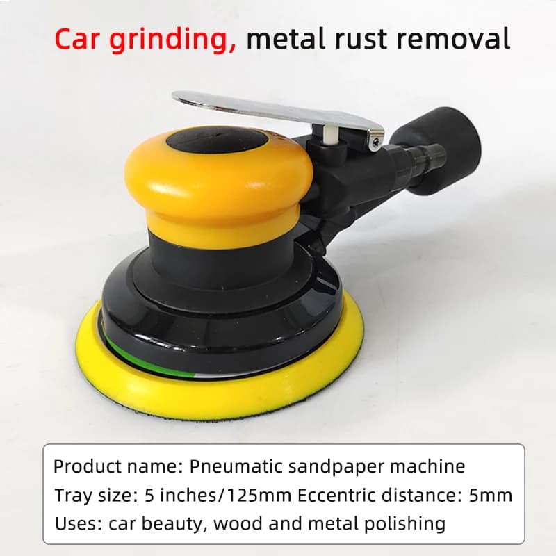 Levigatrice pneumatica da 5 pollici Macchina per carta vetrata Ceretta per auto e lucidatura Utensili pneumatici Lucidatrice sottovuoto 125mm