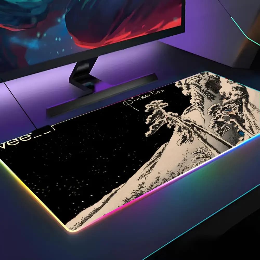 Band W-Weezer Mouse Pad RGB Backlit Mouse Pad Laptop Mouse Pad Laptop Gamer Computer Desk Gaming Accessories