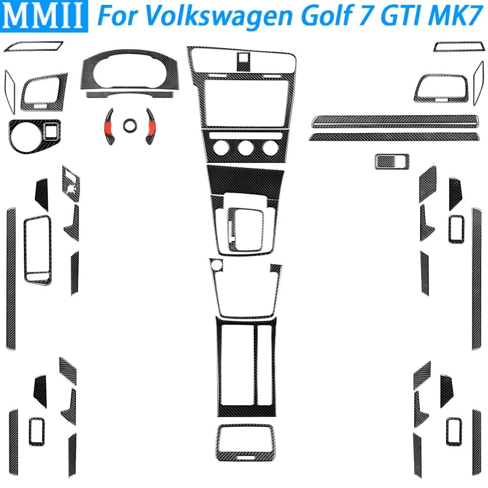 Per Volkswagen Golf 7 GTI MK7 2013-2019 in fibra di carbonio cambio uscita aria finestra ascensore cruscotto vestito Trim Car Interior Sticker