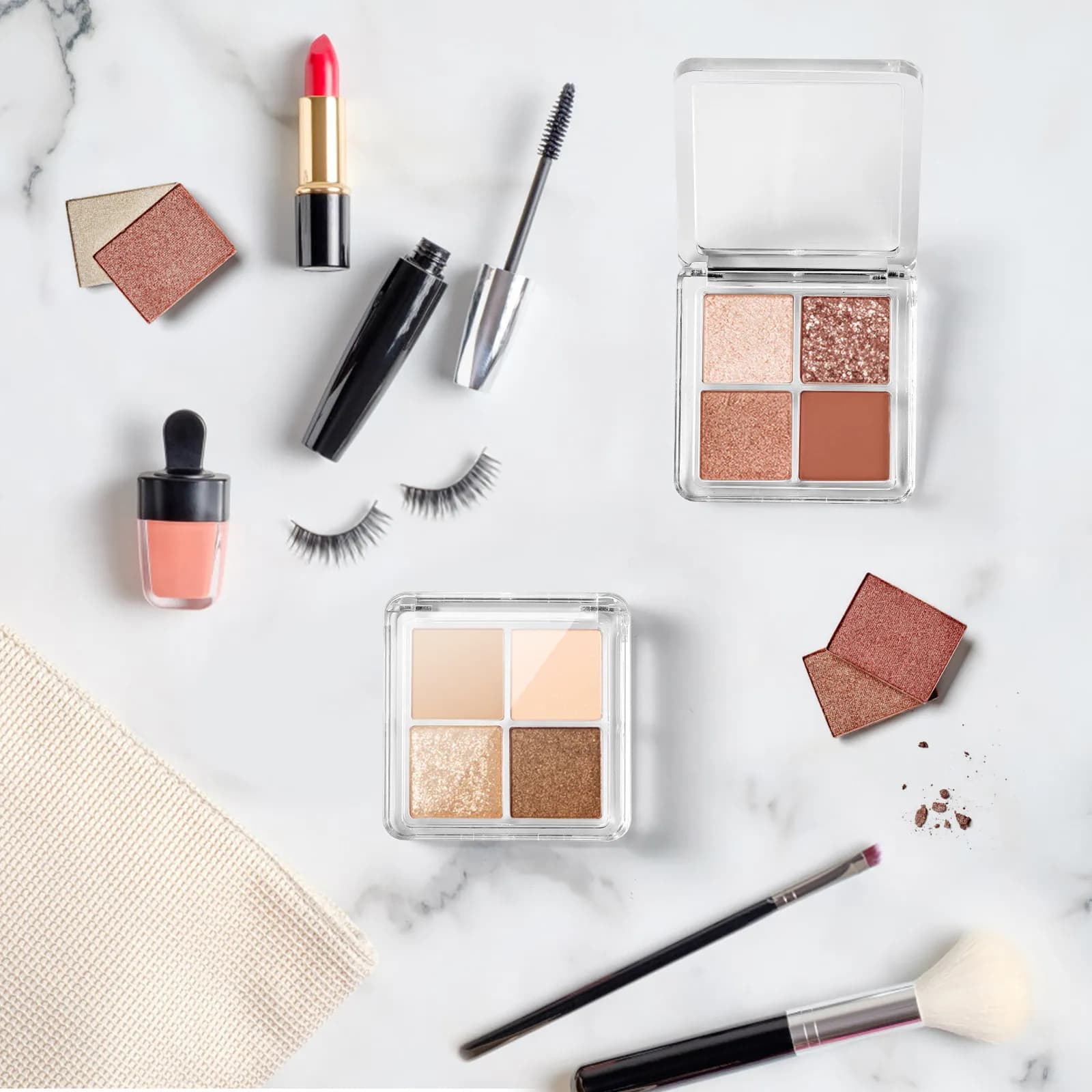 2 Pezzi Contenitore Vuoto Ricaricabile per Palette Ombretti, per Conservare Colori di Trucco alla Moda, Design Compatto, Contenitore Vuoto per Ombretti