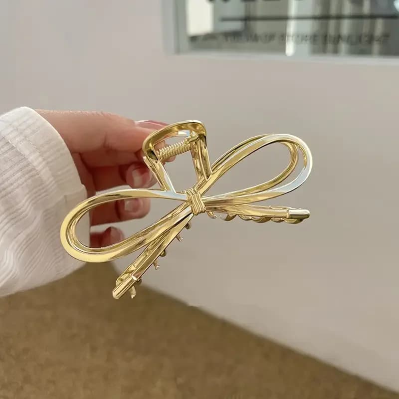 1 fermaglio per capelli in lega di grandi dimensioni con design a farfalla scavato, adatto per lavoro, riunioni e uso quotidiano, grazioso fermaglio per capelli