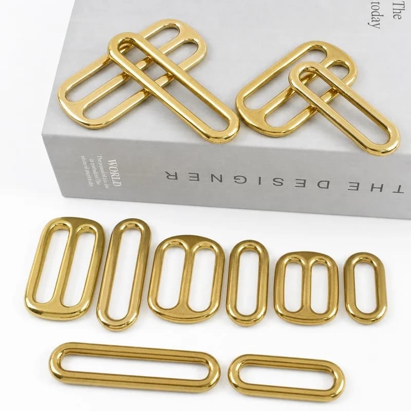 5/10/20 Pezzi Fibbie in Ottone Massiccio da 13-50mm per Cinghie Borse, Zaini, Borse a Mano, Fibbia Metallica a Tre Scorrimenti, Gancio per Cintura, Accessori Fai-da-te