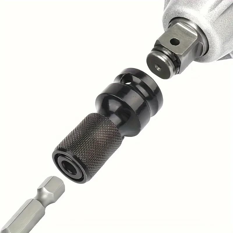 1/2 square to 1/4 hexagonal ratchet sleeve set for percussion screwdriver key adapter drive tool quick release