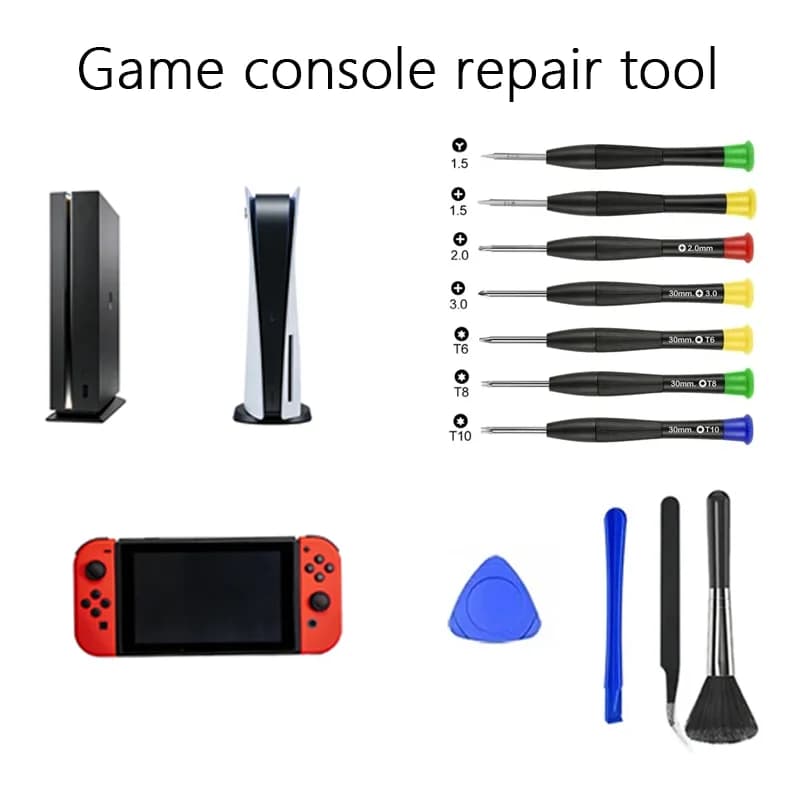 Set di Cacciaviti per Riparazione e Apertura, Torx 1.5+ 2.0+ 3.0+ 1.5Y T6 T8 T10 per PS5/PS4/Xbox One Series/Switch 2