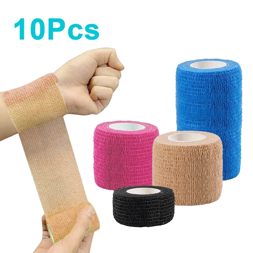 10 rotoli di accessori per tatuaggi per spalle atletiche Nastro avvolgente Benda elastica autoadesiva Elastoplast Protezione sportiva Ginocchio Dito
